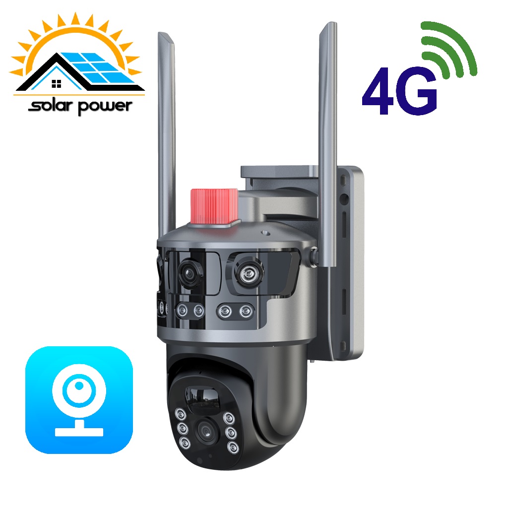 دوربین مداربسته خورشیدی 2 لنز سیم کارتی V380 Pro - ایمن فروش ( آرشانوین )