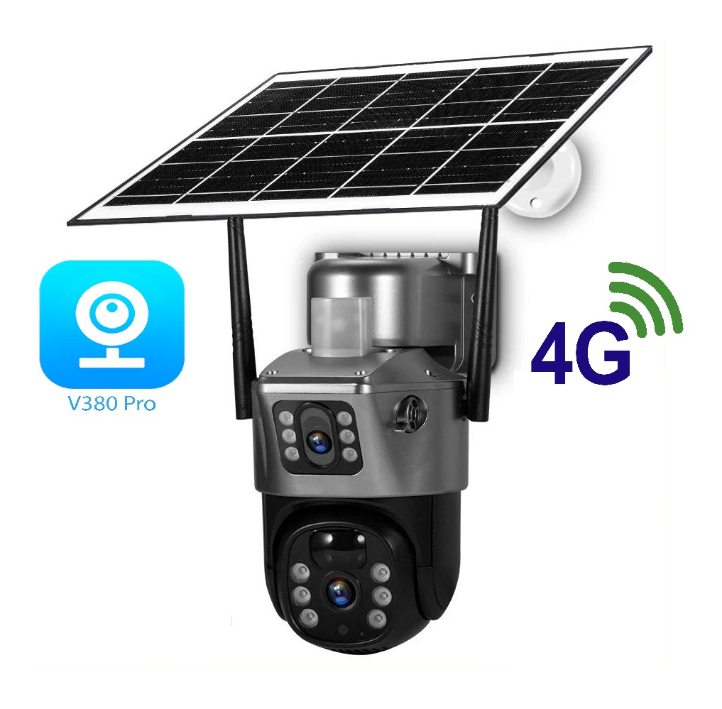 دوربین مداربسته خورشیدی 2 لنز سیم کارتی V380 - ایمن فروش ( آرشانوین )