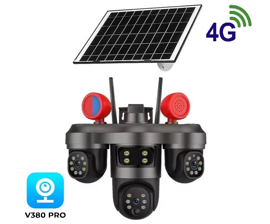 دوربین خورشیدی 3 لنز چرخشی موتور دار V380 - ایمن فروش ( آرشانوین )